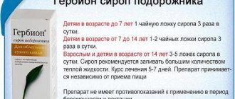 Применение Гербиона от сухого кашля